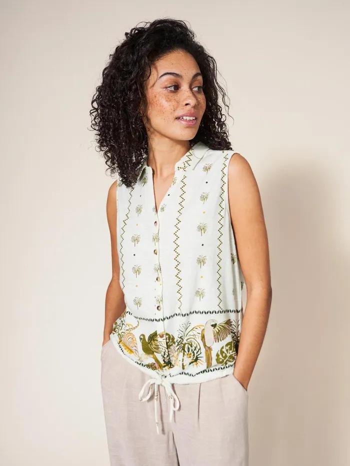 Women SHIRTS and BLOUSES White Stuff FLOWING GRASSES JERSEY SHIRT Natural Print Women SHIRTS and BLOUSES White Stuff FLOWING GRASSES JERSEY SHIRT Natural Print