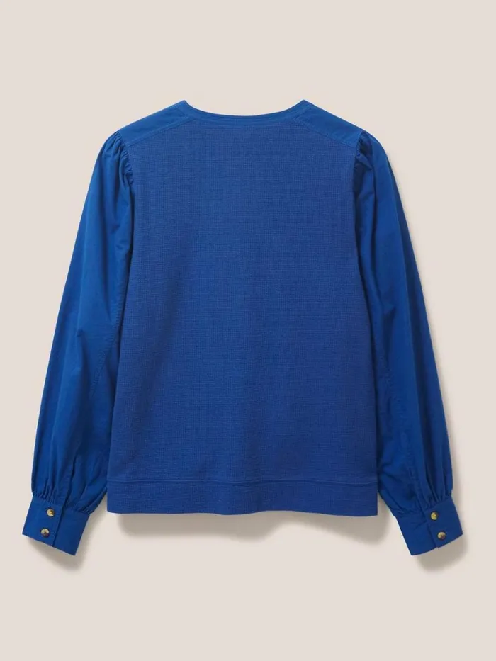 Women SHIRTS and BLOUSES White Stuff Honey Mix Media Top Mid Blue Women SHIRTS and BLOUSES White Stuff Honey Mix Media Top Mid Blue