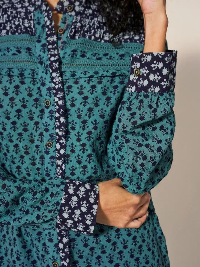 Women SHIRTS and BLOUSES White Stuff Mabel Mixed Print Shirt Teal Multi Women SHIRTS and BLOUSES White Stuff Mabel Mixed Print Shirt Teal Multi
