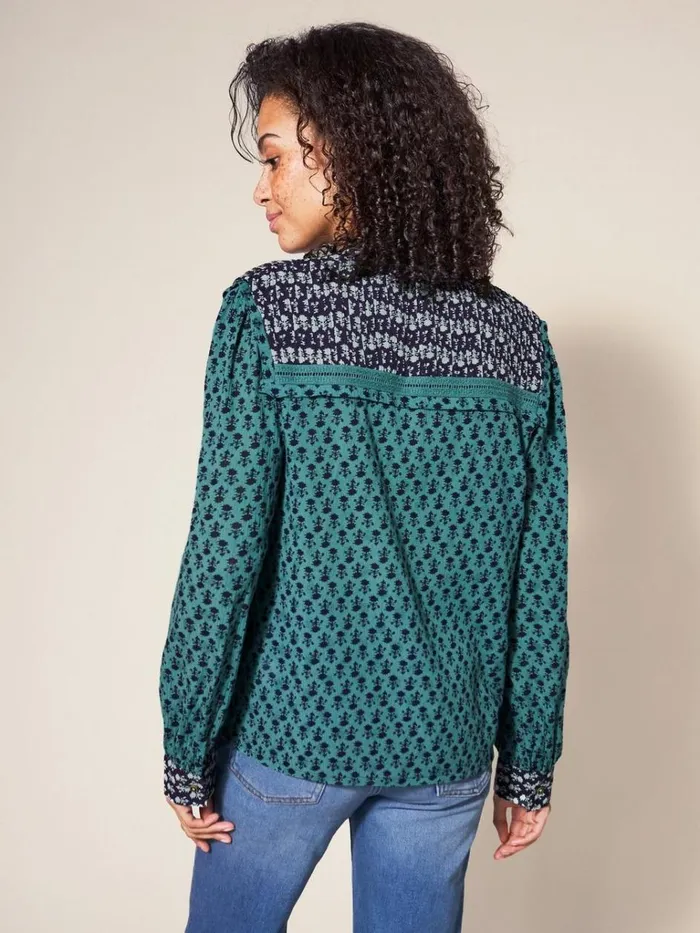 Women SHIRTS and BLOUSES White Stuff Mabel Mixed Print Shirt Teal Multi Women SHIRTS and BLOUSES White Stuff Mabel Mixed Print Shirt Teal Multi