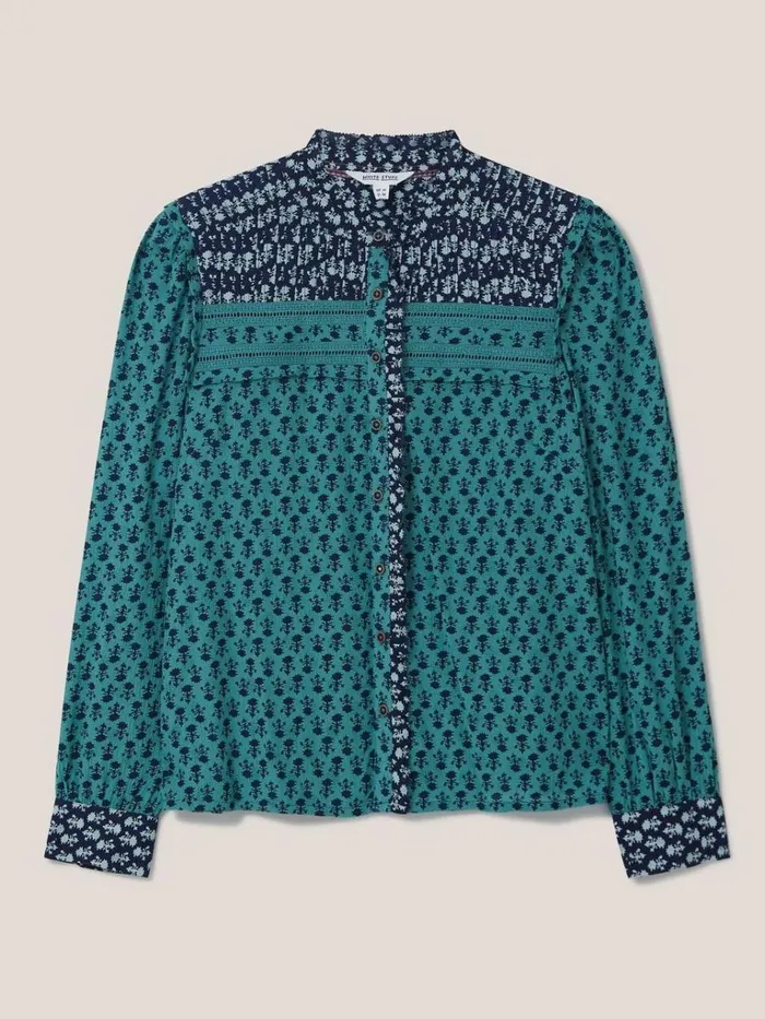 Women SHIRTS and BLOUSES White Stuff Mabel Mixed Print Shirt Teal Multi Women SHIRTS and BLOUSES White Stuff Mabel Mixed Print Shirt Teal Multi