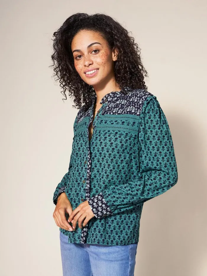 Women SHIRTS and BLOUSES White Stuff Mabel Mixed Print Shirt Teal Multi Women SHIRTS and BLOUSES White Stuff Mabel Mixed Print Shirt Teal Multi