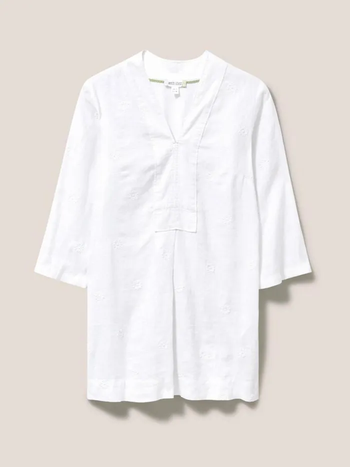 Women SHIRTS and BLOUSES White Stuff Marianne Linen Tunic White Multi Women SHIRTS and BLOUSES White Stuff Marianne Linen Tunic White Multi