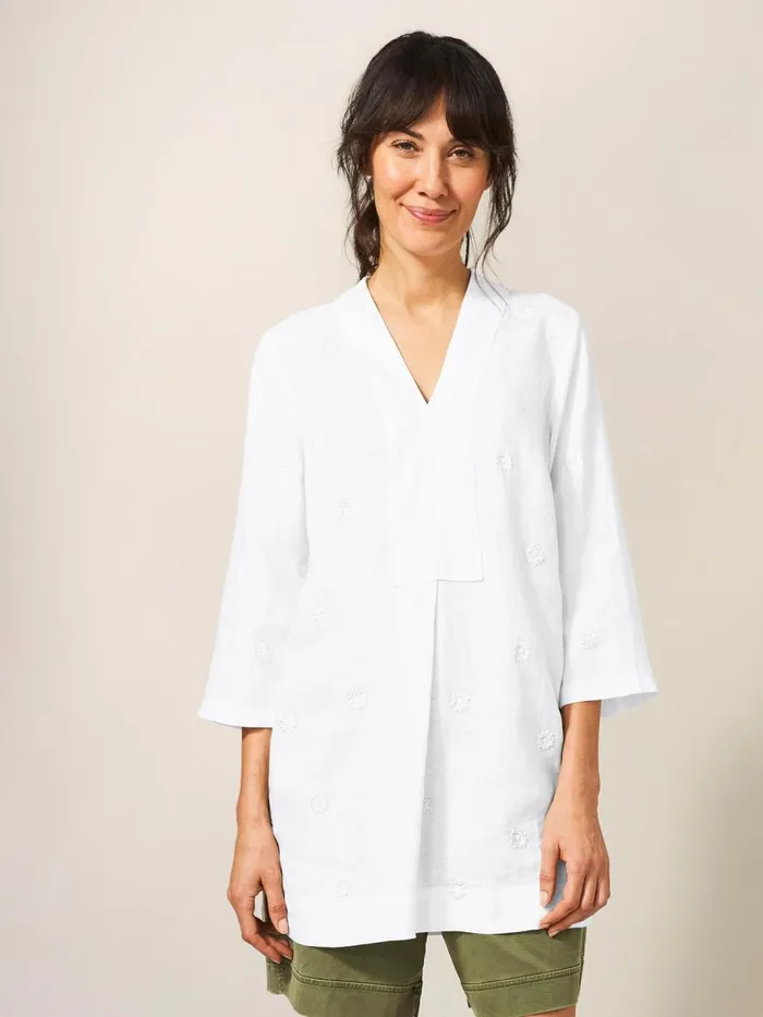 Women SHIRTS and BLOUSES White Stuff Marianne Linen Tunic White Multi Women SHIRTS and BLOUSES White Stuff Marianne Linen Tunic White Multi