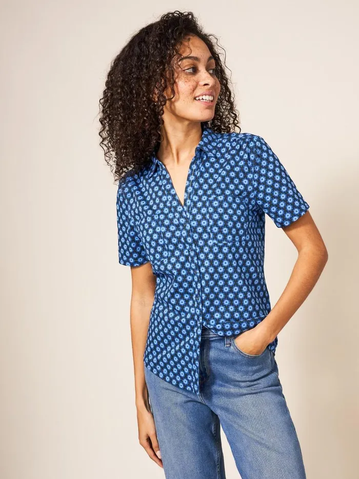 Women SHIRTS and BLOUSES White Stuff Penny Pocket Cotton Jersey Shirt Black Print Women SHIRTS and BLOUSES White Stuff Penny Pocket Cotton Jersey Shirt Black Print