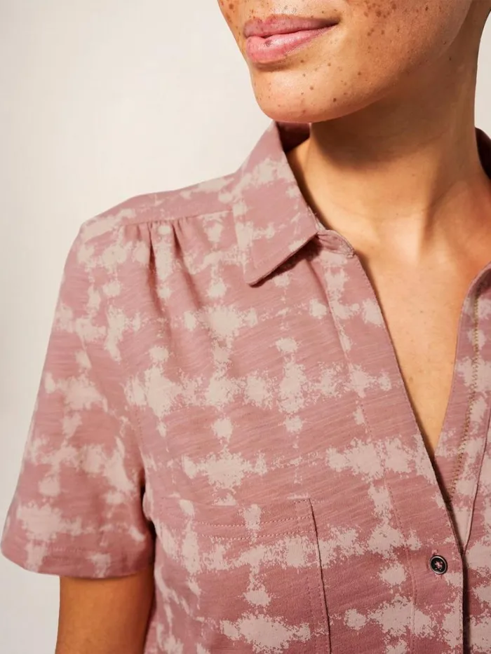 Women SHIRTS and BLOUSES White Stuff Penny Pocket Cotton Jersey Shirt Pink Print Women SHIRTS and BLOUSES White Stuff Penny Pocket Cotton Jersey Shirt Pink Print