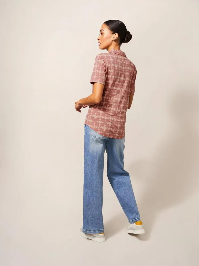 Women SHIRTS and BLOUSES White Stuff Penny Pocket Cotton Jersey Shirt Pink Print Women SHIRTS and BLOUSES White Stuff Penny Pocket Cotton Jersey Shirt Pink Print