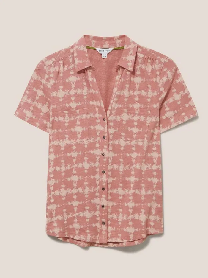 Women SHIRTS and BLOUSES White Stuff Penny Pocket Cotton Jersey Shirt Pink Print Women SHIRTS and BLOUSES White Stuff Penny Pocket Cotton Jersey Shirt Pink Print