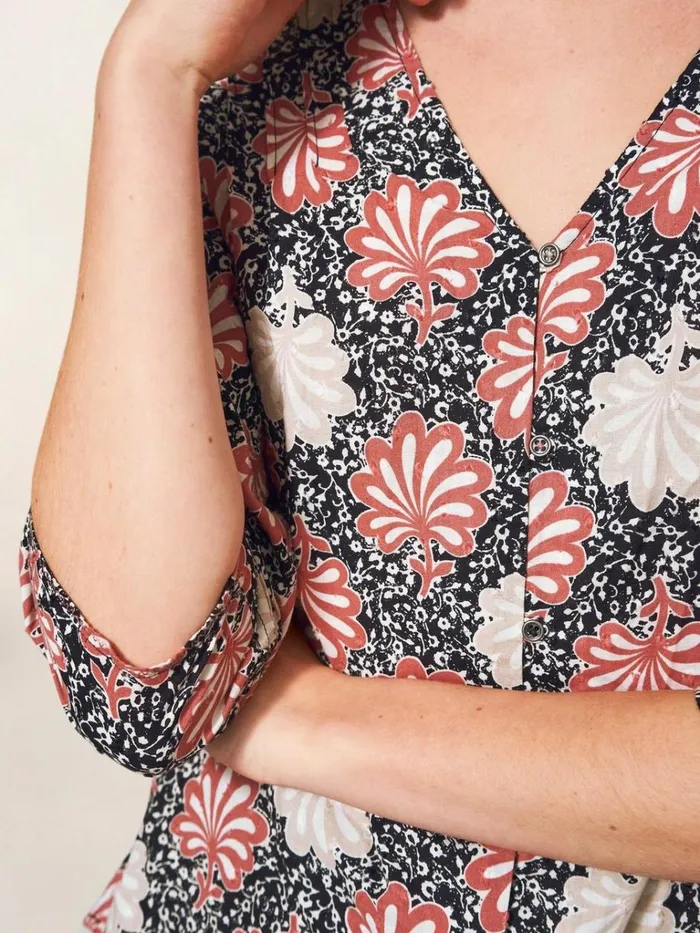 Women SHIRTS and BLOUSES White Stuff Rae Cotton Top Pink Print