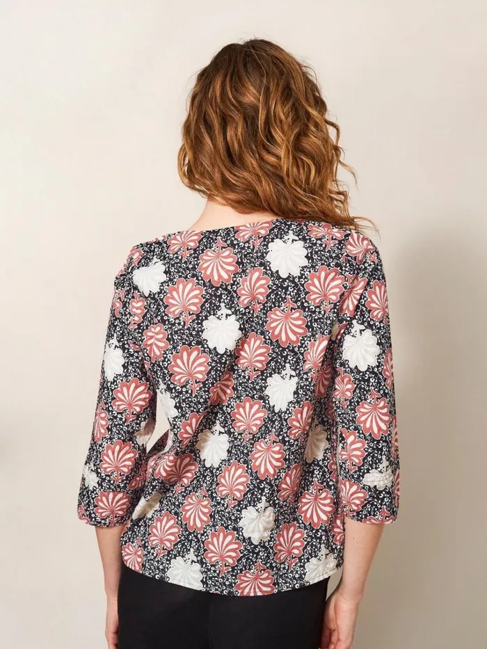 Women SHIRTS and BLOUSES White Stuff Rae Cotton Top Pink Print Women SHIRTS and BLOUSES White Stuff Rae Cotton Top Pink Print