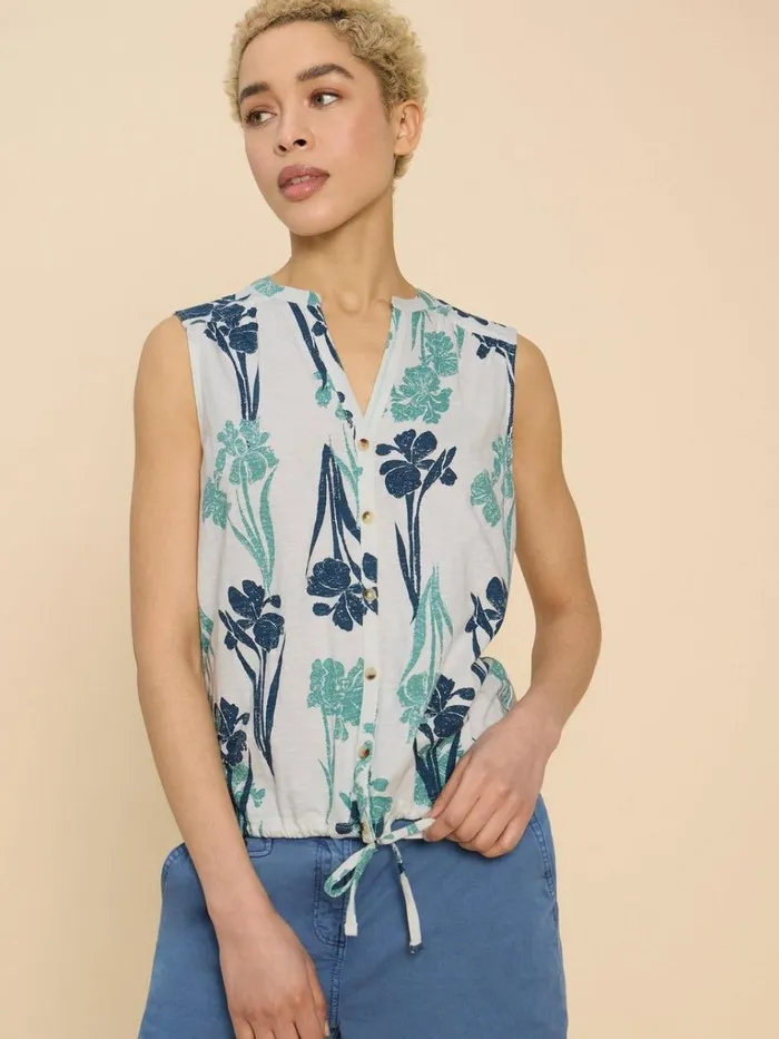 Women SHIRTS and BLOUSES White Stuff TULIP JERSEY SLEEVELESS SHIRT White Print