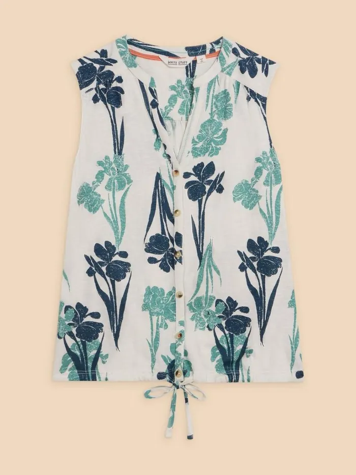 Women SHIRTS and BLOUSES White Stuff TULIP JERSEY SLEEVELESS SHIRT White Print Women SHIRTS and BLOUSES White Stuff TULIP JERSEY SLEEVELESS SHIRT White Print