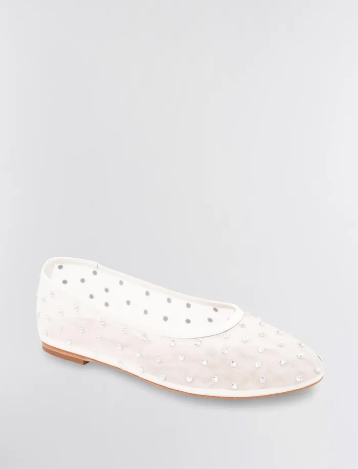 Women Shoes BCBG Daven Ballet Flat White Cap