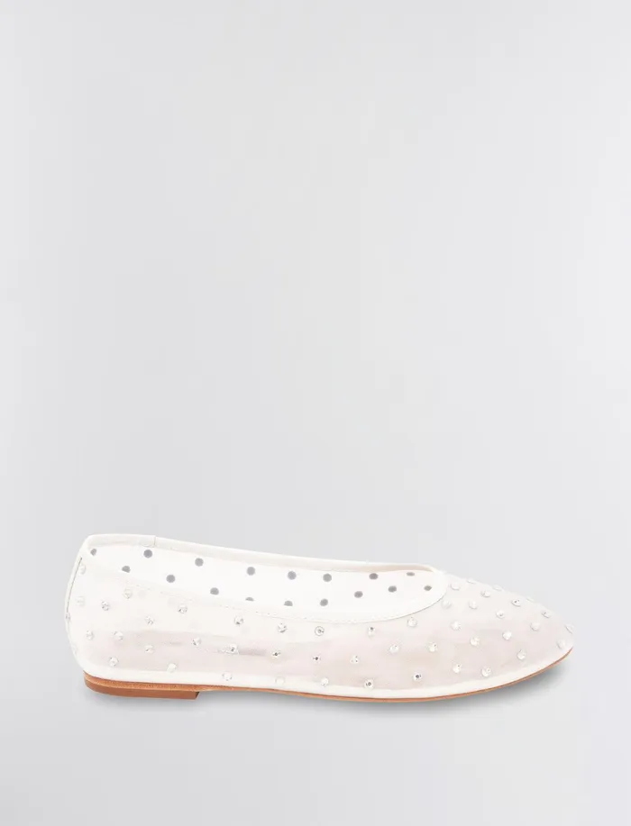 Women Shoes BCBG Daven Ballet Flat White Cap