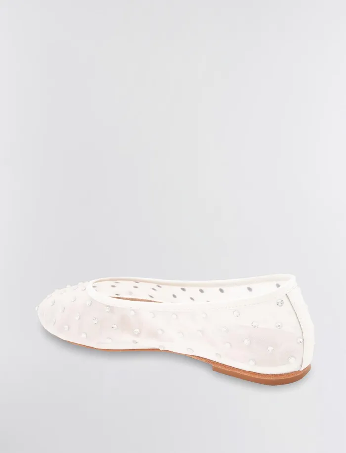 Women Shoes BCBG Daven Ballet Flat White Cap