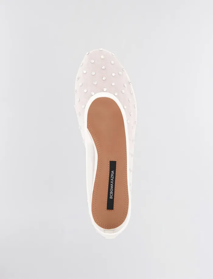 Women Shoes BCBG Daven Ballet Flat White Cap