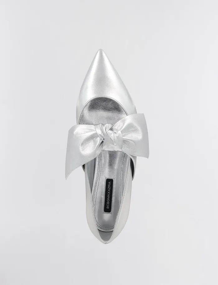 Women Shoes BCBG Prely Ballet Flat Silver