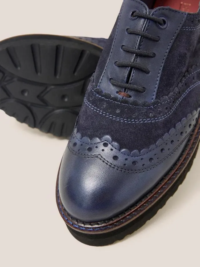 Women SHOES White Stuff Chunky Leather Lace Up Brogue Dark Navy Women SHOES White Stuff Chunky Leather Lace Up Brogue Dark Navy