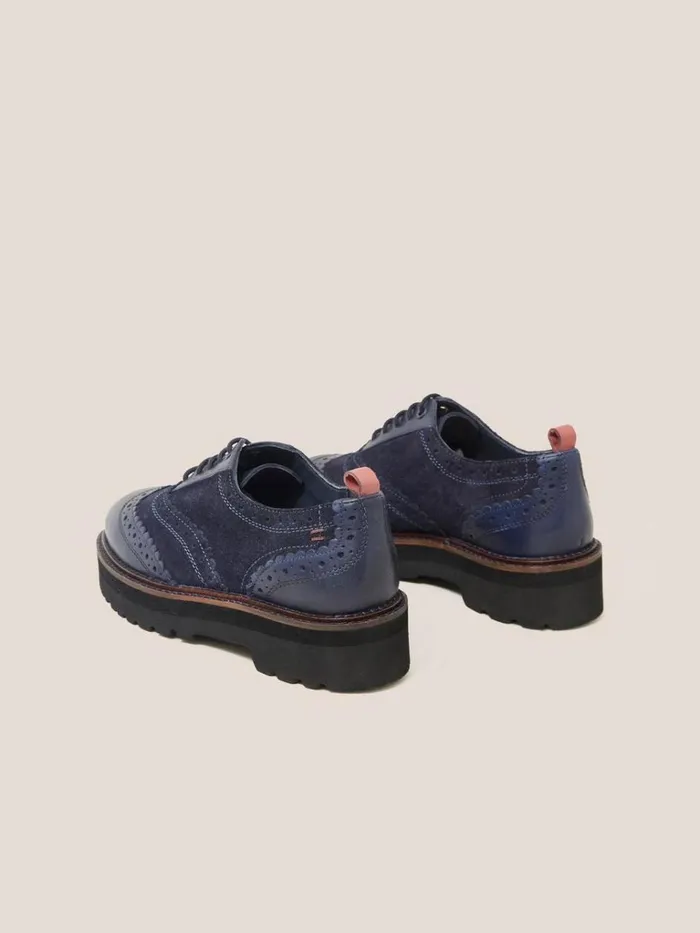 Women SHOES White Stuff Chunky Leather Lace Up Brogue Dark Navy Women SHOES White Stuff Chunky Leather Lace Up Brogue Dark Navy