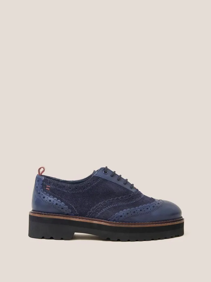 Women SHOES White Stuff Chunky Leather Lace Up Brogue Dark Navy Women SHOES White Stuff Chunky Leather Lace Up Brogue Dark Navy