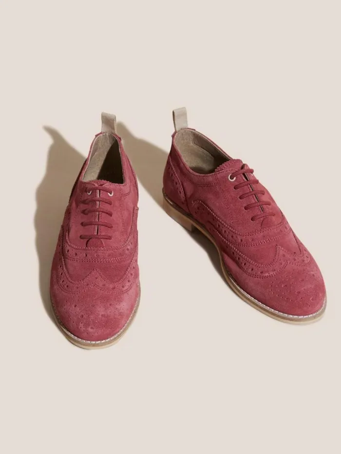 Women SHOES White Stuff Thistle Lace Up Brogue Bright Pink