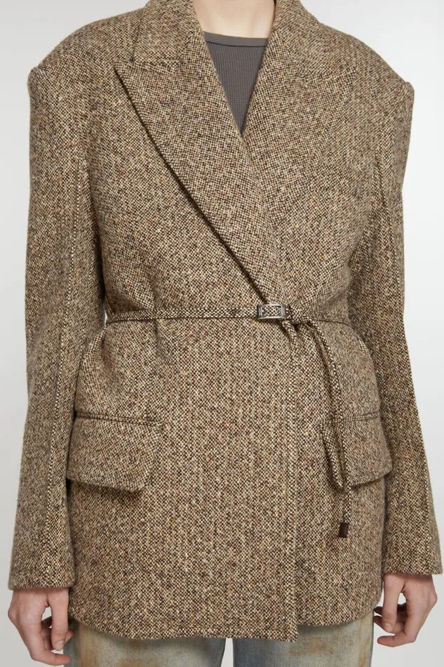 Women Singlebreasted Jacket Brownbeige Acne Studios Suit Jackets