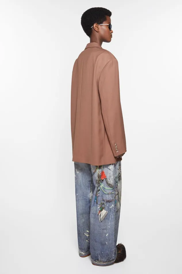 Women Singlebreasted Jacket Metallic Brown Acne Studios Suit Jackets