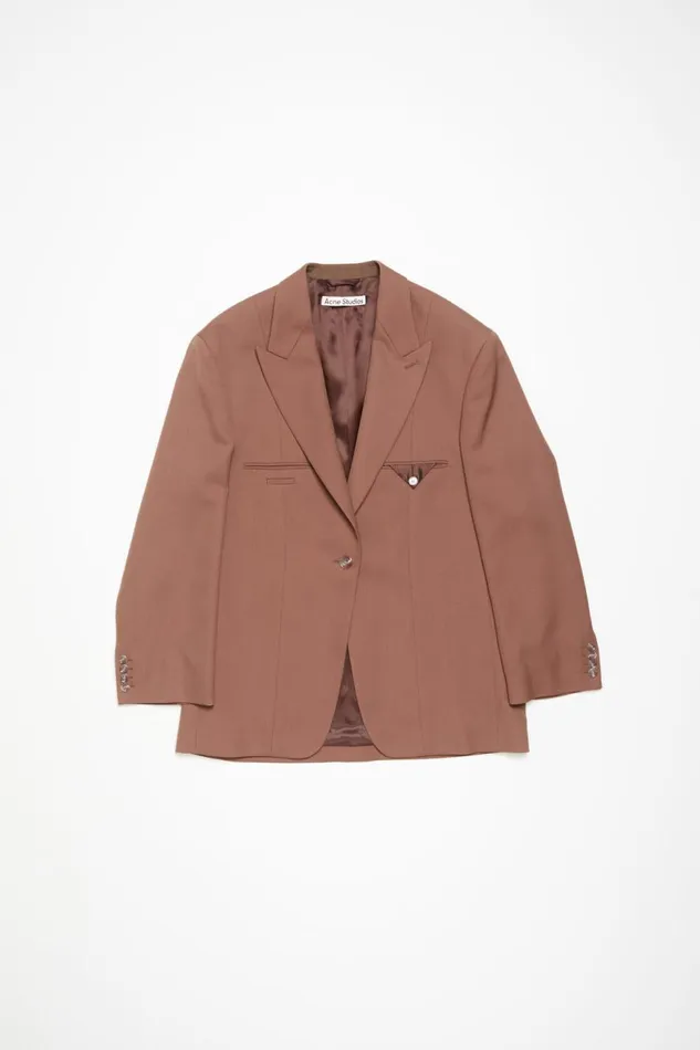 Women Singlebreasted Jacket Metallic Brown Acne Studios Suit Jackets