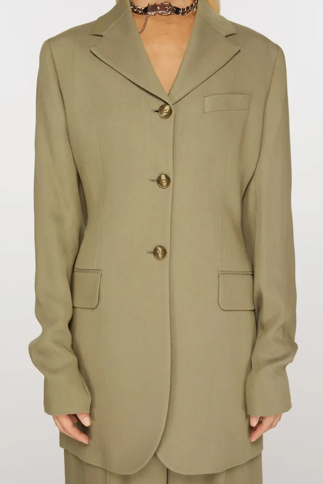 Women Singlebreasted Jacket Mud Beige Acne Studios Suit Jackets