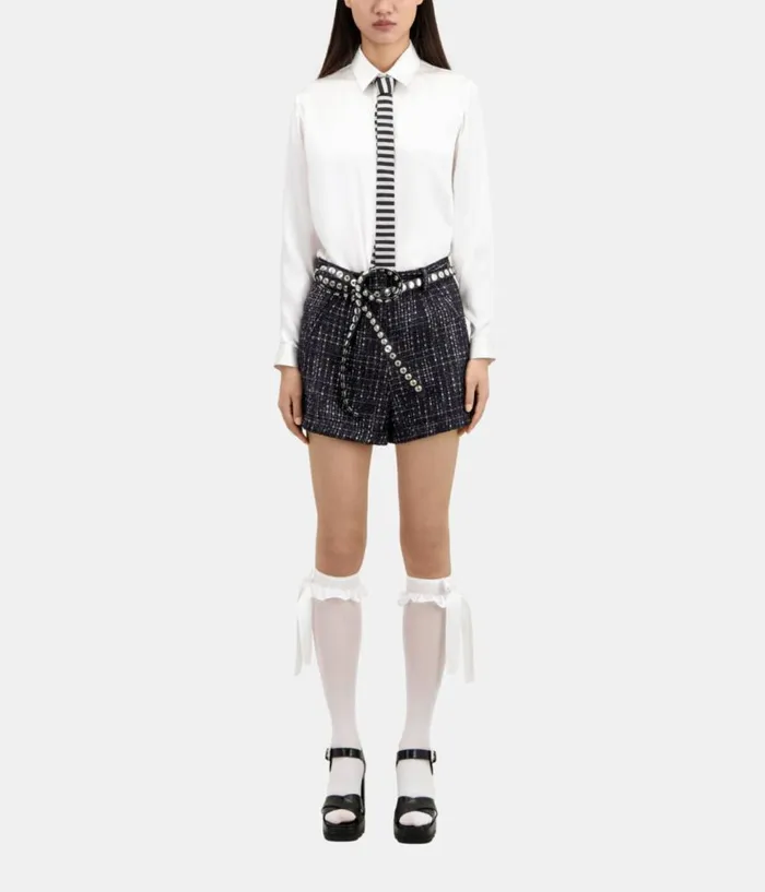 Women Skirts and Shorts THE KOOPLES Black And White Tweed Shorts