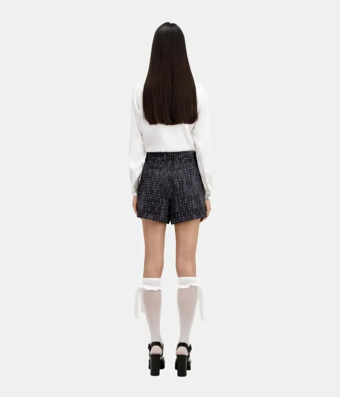 Women Skirts and Shorts THE KOOPLES Black And White Tweed Shorts Women Skirts and Shorts THE KOOPLES Black And White Tweed Shorts