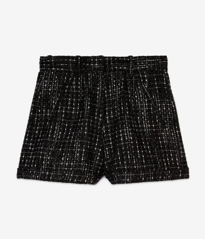 Women Skirts and Shorts THE KOOPLES Black And White Tweed Shorts Women Skirts and Shorts THE KOOPLES Black And White Tweed Shorts