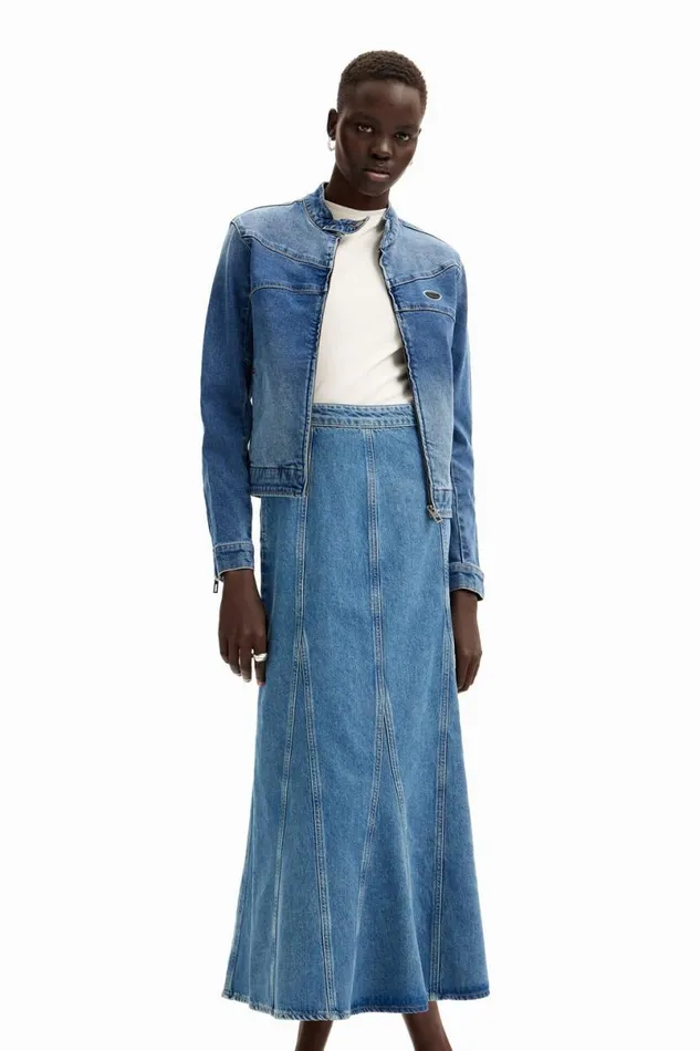 Women Skirts Desigual Long Denim Skirt