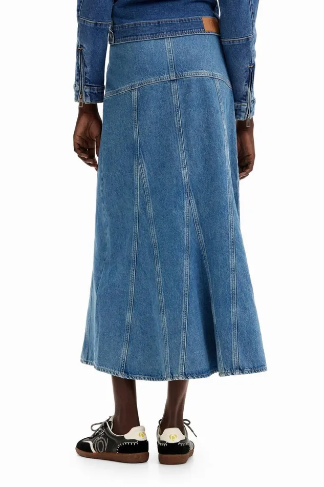 Women Skirts Desigual Long Denim Skirt