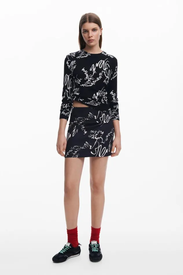 Women Skirts Desigual Mini Skirt With Lettering