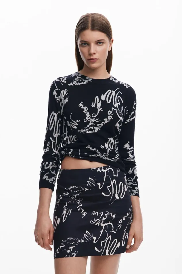 Women Skirts Desigual Mini Skirt With Lettering