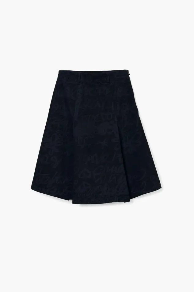Women Skirts Desigual Skirt With Phrases Print By M Christian Lacroix
