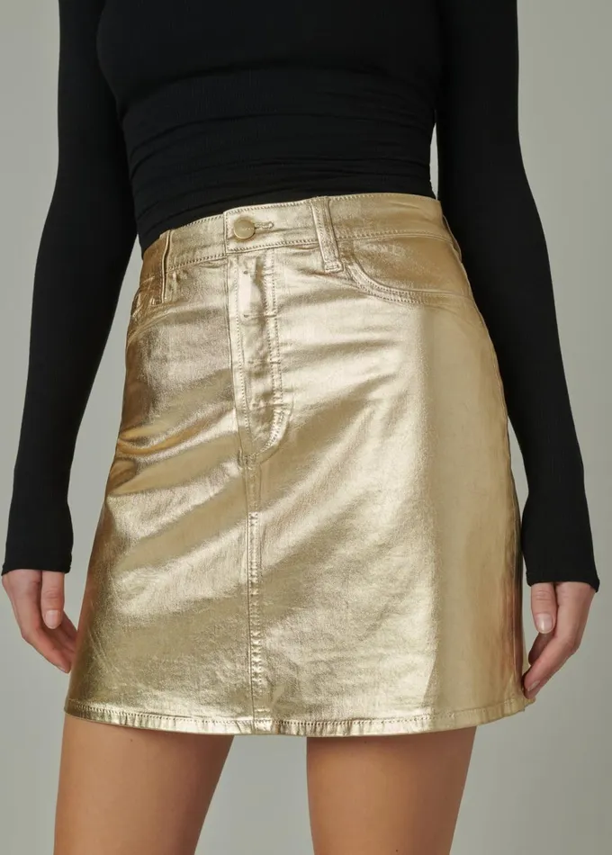 Women Skirts Joe039s Jeans THE CARA SKIRT Gold Foil