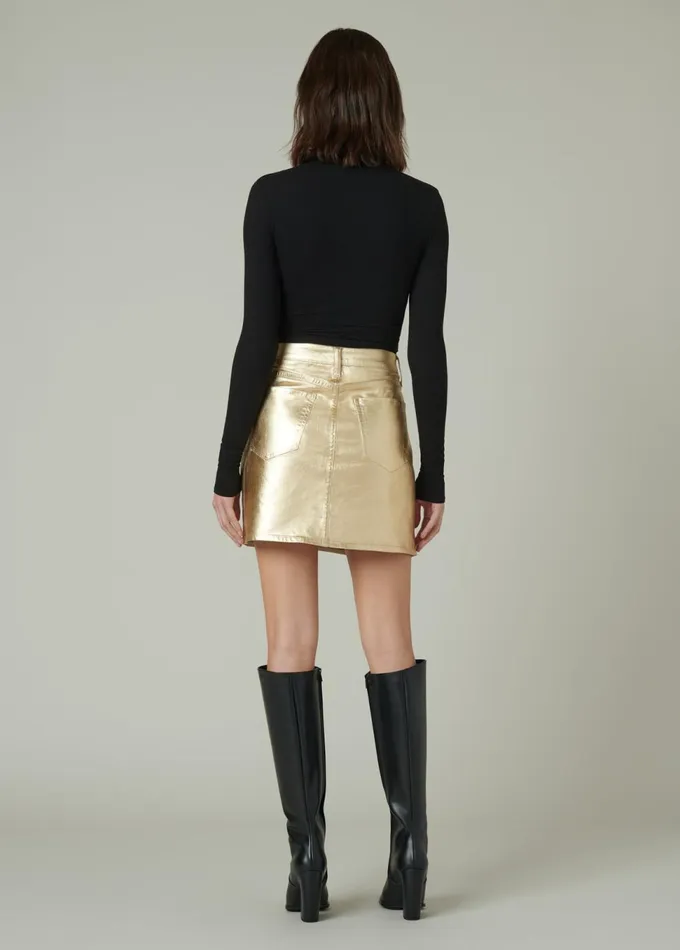 Women Skirts Joe039s Jeans THE CARA SKIRT Gold Foil