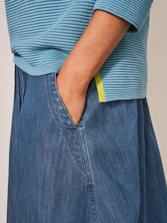 Women SKIRTS White Stuff Charlotte Denim Midi Skirt Mid Denim Women SKIRTS White Stuff Charlotte Denim Midi Skirt Mid Denim