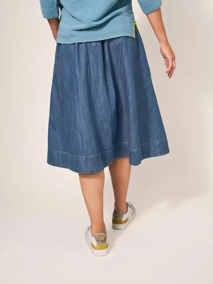 Women SKIRTS White Stuff Charlotte Denim Midi Skirt Mid Denim Women SKIRTS White Stuff Charlotte Denim Midi Skirt Mid Denim