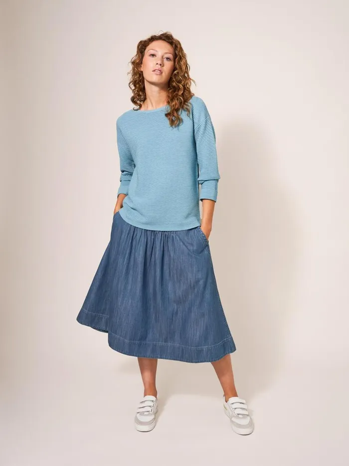Women SKIRTS White Stuff Charlotte Denim Midi Skirt Mid Denim Women SKIRTS White Stuff Charlotte Denim Midi Skirt Mid Denim