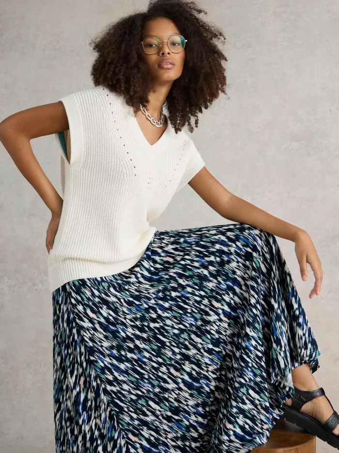 Women SKIRTS White Stuff Jada Eco Vero Skirt Navy Print Women SKIRTS White Stuff Jada Eco Vero Skirt Navy Print