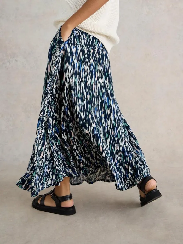 Women SKIRTS White Stuff Jada Eco Vero Skirt Navy Print Women SKIRTS White Stuff Jada Eco Vero Skirt Navy Print