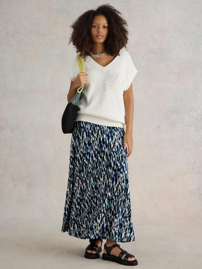 Women SKIRTS White Stuff Jada Eco Vero Skirt Navy Print Women SKIRTS White Stuff Jada Eco Vero Skirt Navy Print