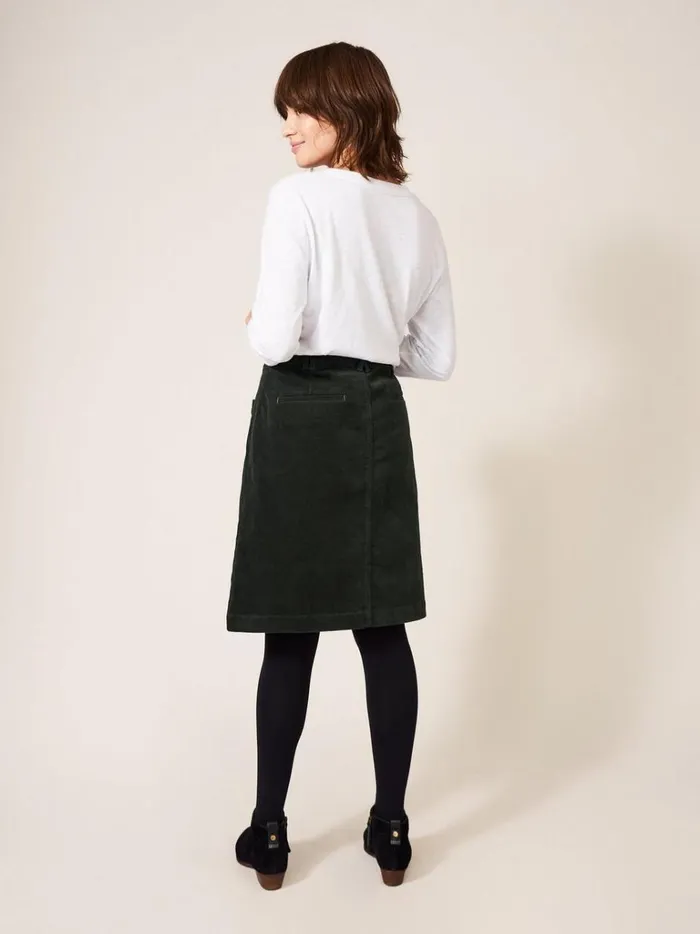 Women SKIRTS White Stuff Melody Organic Cord Skirt Khaki Green Women SKIRTS White Stuff Melody Organic Cord Skirt Khaki Green