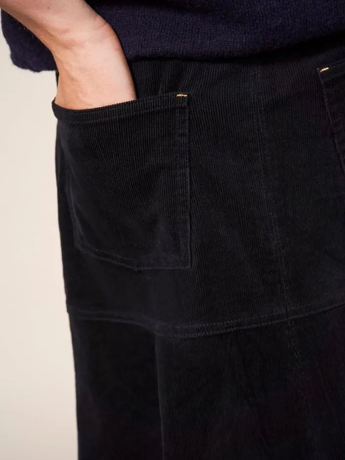 Women SKIRTS White Stuff Quinn Organic Cord Skirt Pure Black