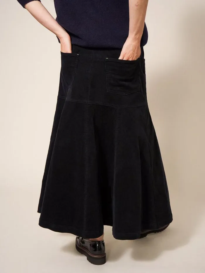 Women SKIRTS White Stuff Quinn Organic Cord Skirt Pure Black Women SKIRTS White Stuff Quinn Organic Cord Skirt Pure Black