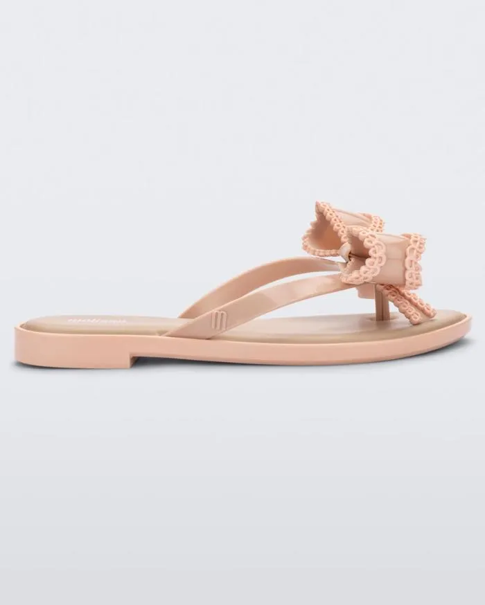 Women Slim Beige Melissa Flip Flops