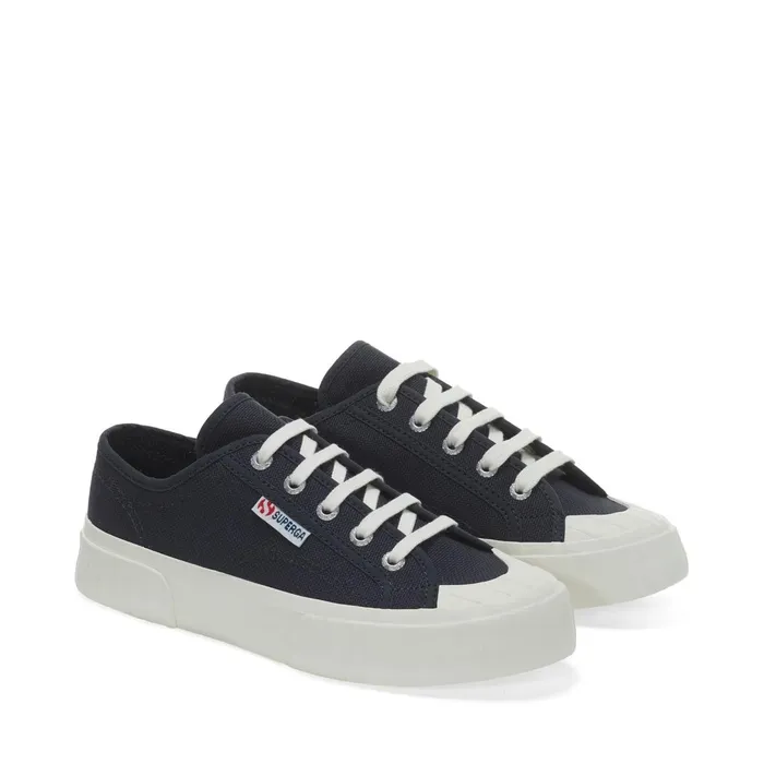 Women Sneakers Unisex 2630 STRIPE Low Cut BLUE GREY DKFAVORIO Superga Low Cut